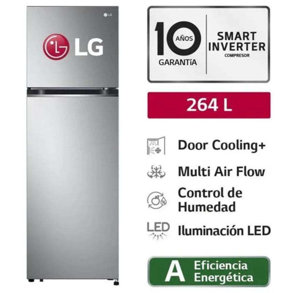 Refrigeradora LG No Frost GT26BPP Top Freezer 264L Plateada