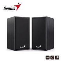 Parlantes GENIUS Stereo Speakers USB-WOODEN 35MM SP-HF180 Negro