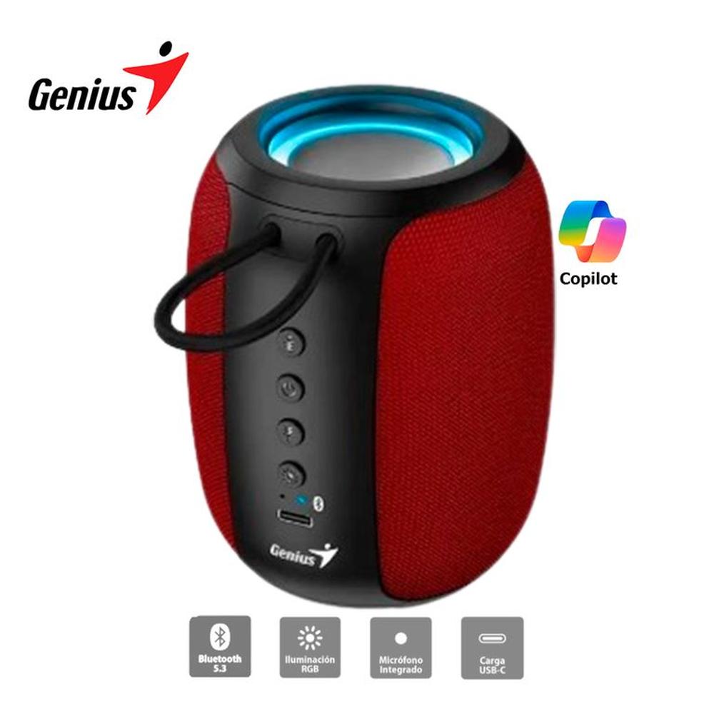 Parlante Sp-915Bt Bluetooth 5.3 Micro Integrado Rgb 5W Rms Rojo Parlante Sp-915Bt Bluetooth 5.3 Micro Integrado Rgb 5W Rms Rojo