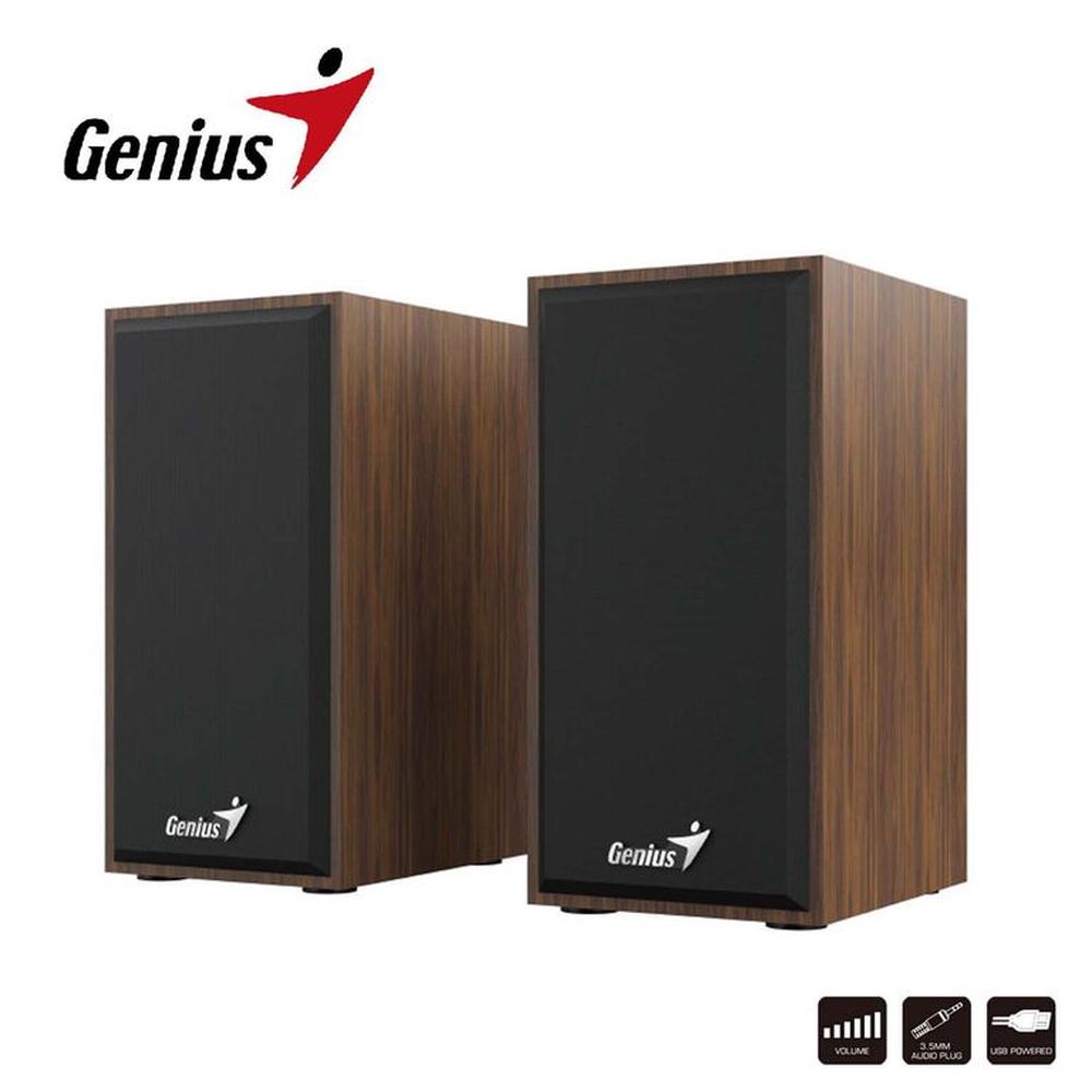 Parlantes GENIUS Stereo Speakers USB-WOODEN 35MM SP-HF180 Marrón Parlantes GENIUS Stereo Speakers USB-WOODEN 35MM SP-HF180 Marrón