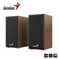 Parlantes GENIUS Stereo Speakers USB-WOODEN 35MM SP-HF180 Marrón