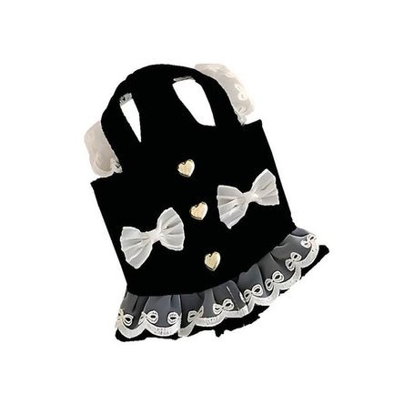 Ropa Para Perros Vestido Lazos Negro - Talla L