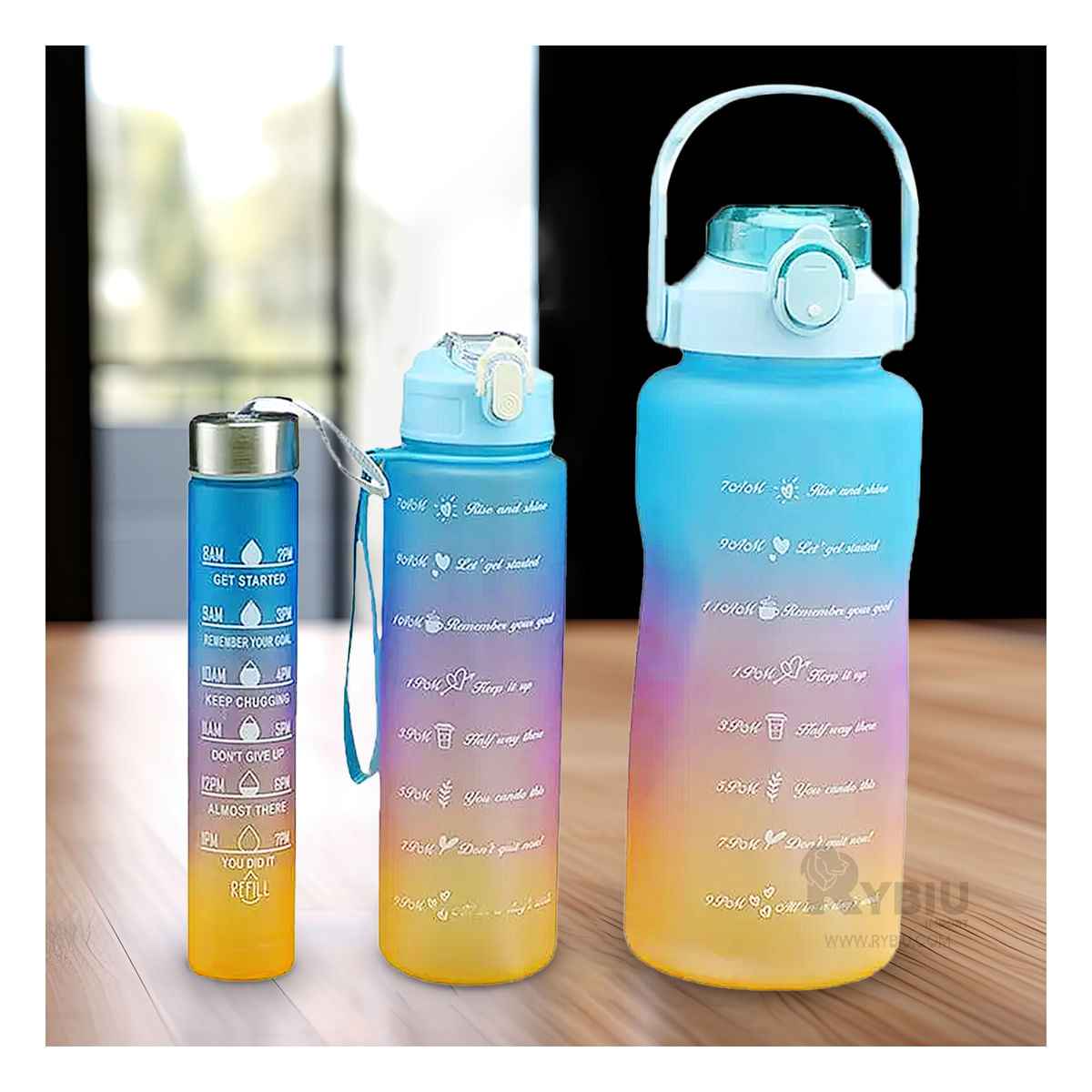 Trio Duradero de Recipientes con Tapa Celeste Y+Agendita