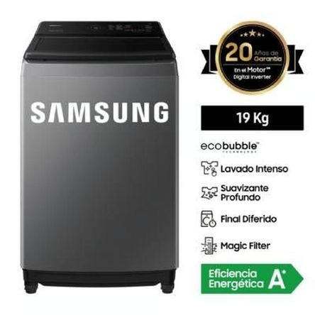 Lavadora Samsung EcoBubble 19KG Gris WA19CG6441BDPE Lavadora Samsung EcoBubble 19KG Gris WA19CG6441BDPE