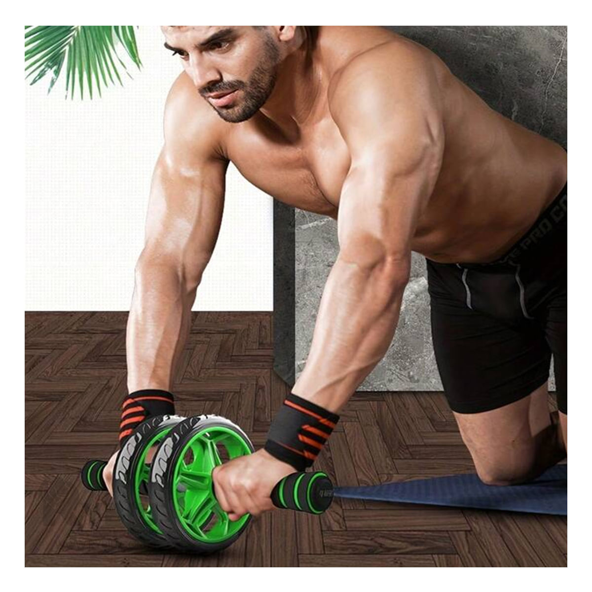 Rodillo para Abdominal y Tapete de Tono Verde Y+Agendita