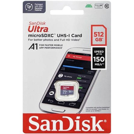 Memoria Micro SDXC UHS-I Sandisk 512GB Ultra A1 150mbps Memoria Micro SDXC UHS-I Sandisk 512GB Ultra A1 150mbps