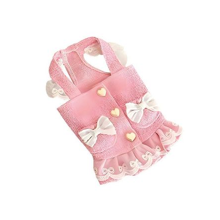 Ropa Para Perros Vestido Lazos Rosado - Talla L