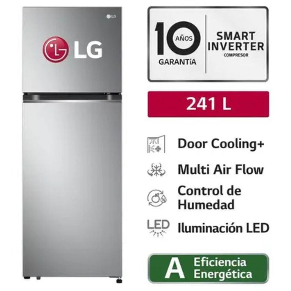 Refrigeradora LG Top freezer GT24BPP 241 L con Door Cooling Plateada