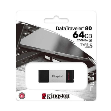 Memoria USB-C Kingston DT80 64GB 200Mbs