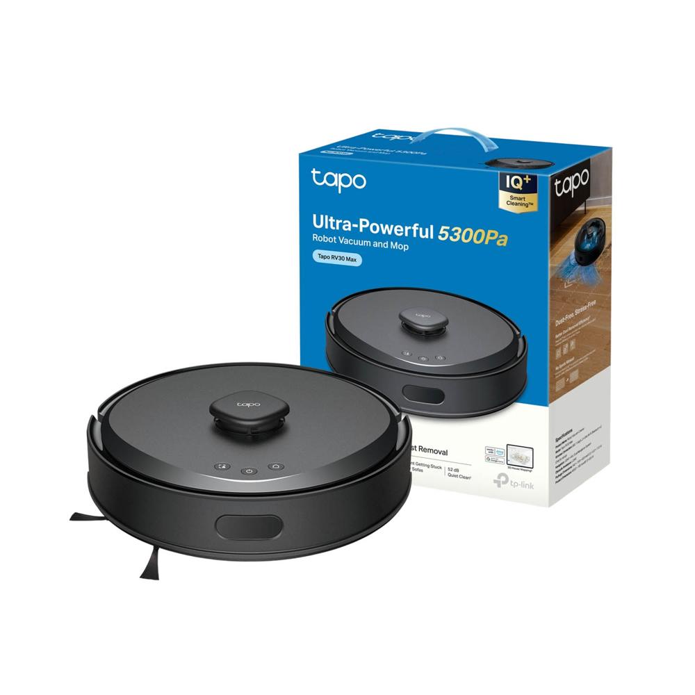 Tapo RV30 Max Robot Aspirador Trapeador Negro Sistema LiDAR+IMU 5300Pa