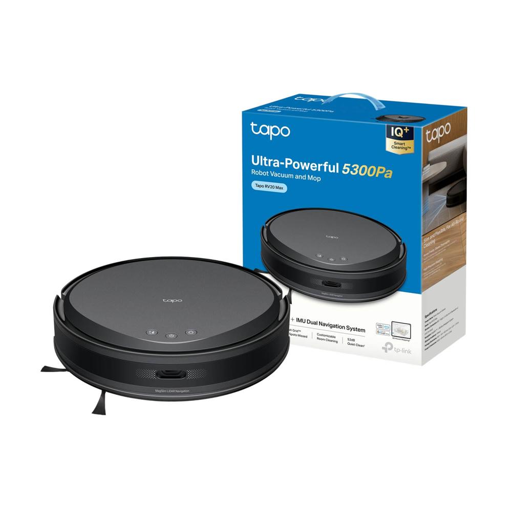 Tapo RV20 Max Robot Aspirador trapeador 5300Pa Succión MagSlim Negro