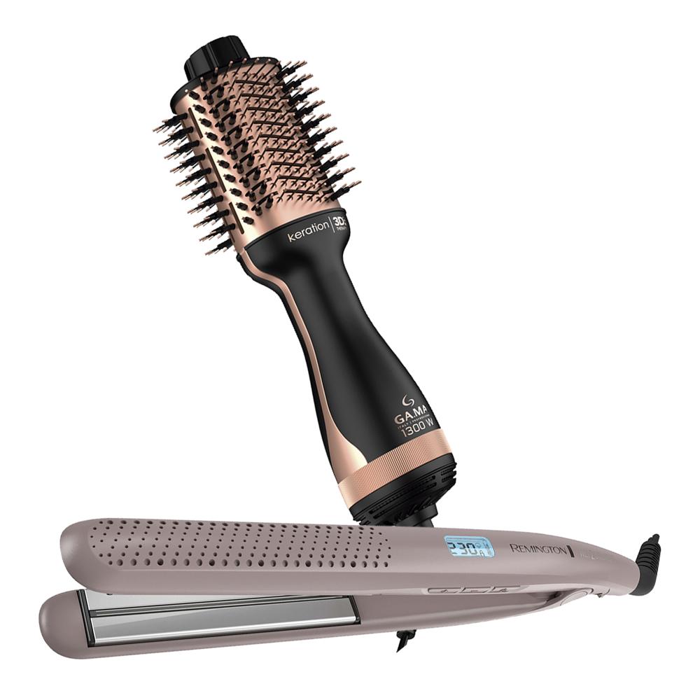 Combo Alisadora Remington Wet2Straight S27A y Cepillo Secador Gama HDCBR0000000460