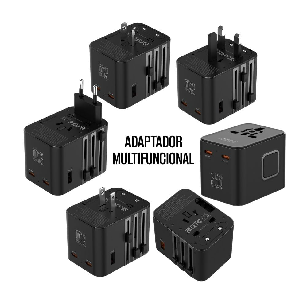 Adaptador Universal Viaje Q61 25W Negro Somostel