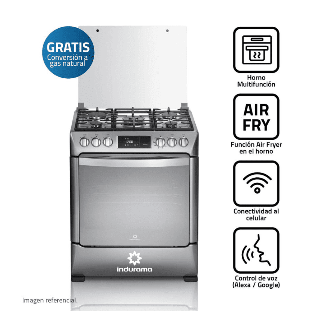 Cocina de Pie a Gas Indurama Cpi-3595c Smart 5 Hornillas Croma