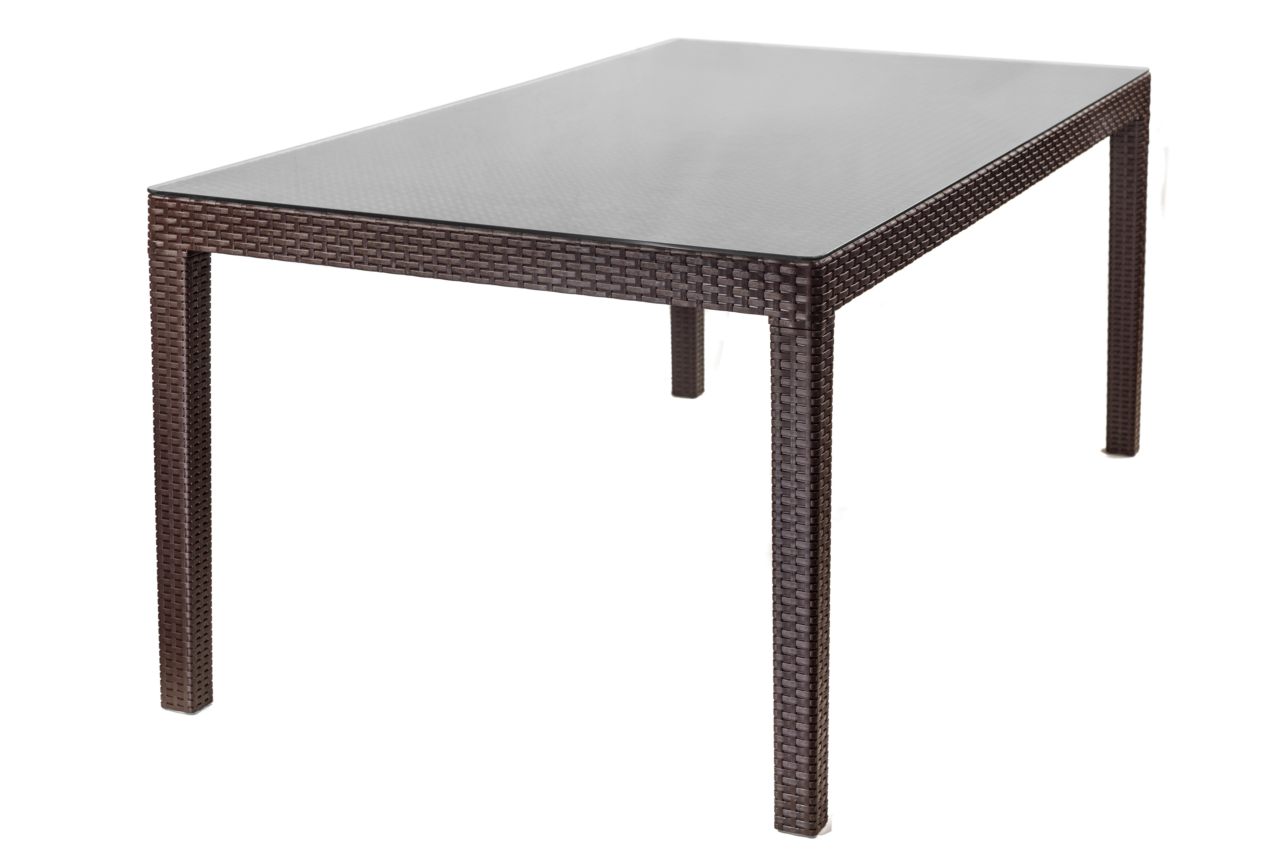 Mesa de Plástico Reyplast Tavarua Ratán 145x85 Marrón Moro