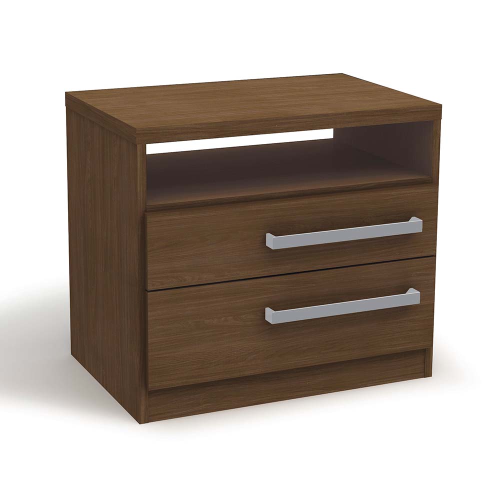 Velador Capri 2 cajones Jacaranda con tirador Orange