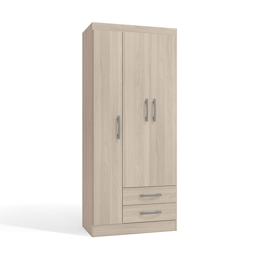 Ropero MDP Almendra Orange Modelo Cali 3 Puertas 2 Cajones