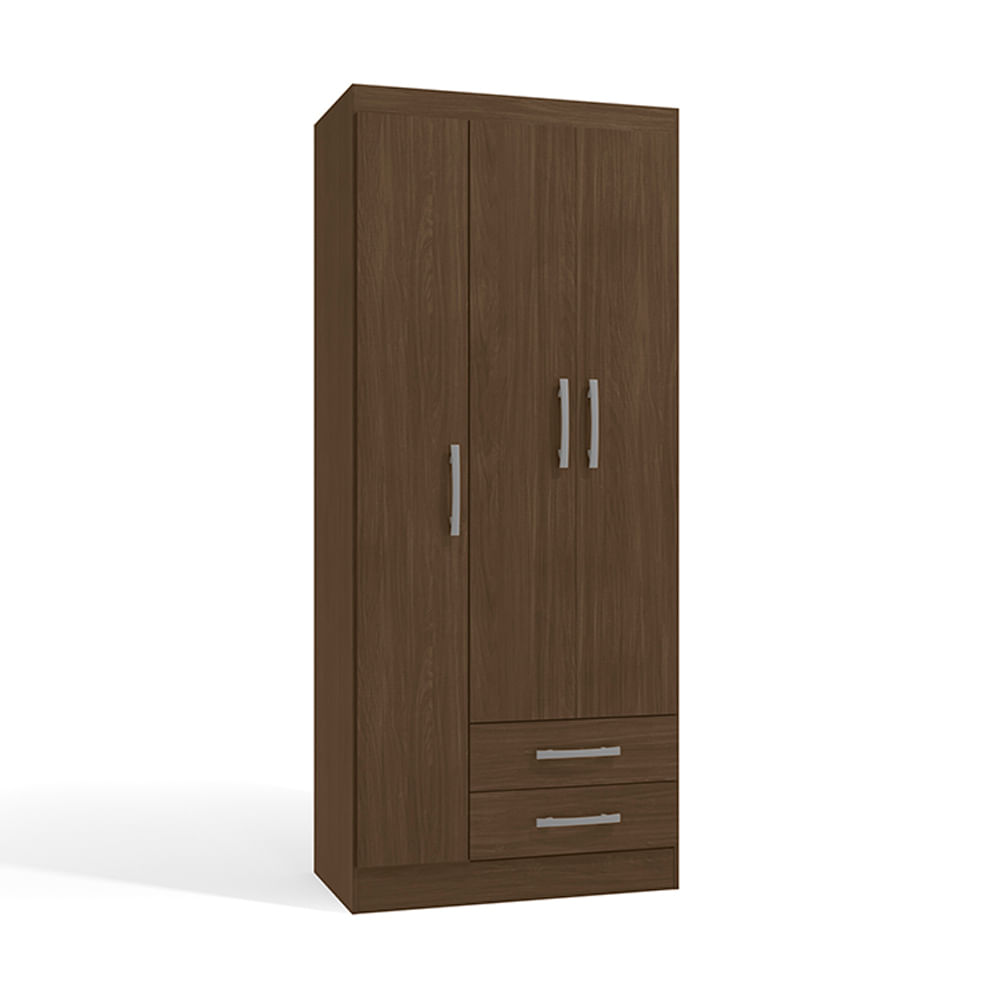 Ropero MDP Jacaranda Orange Modelo Cali 3 Puertas 2 Cajones Marrón