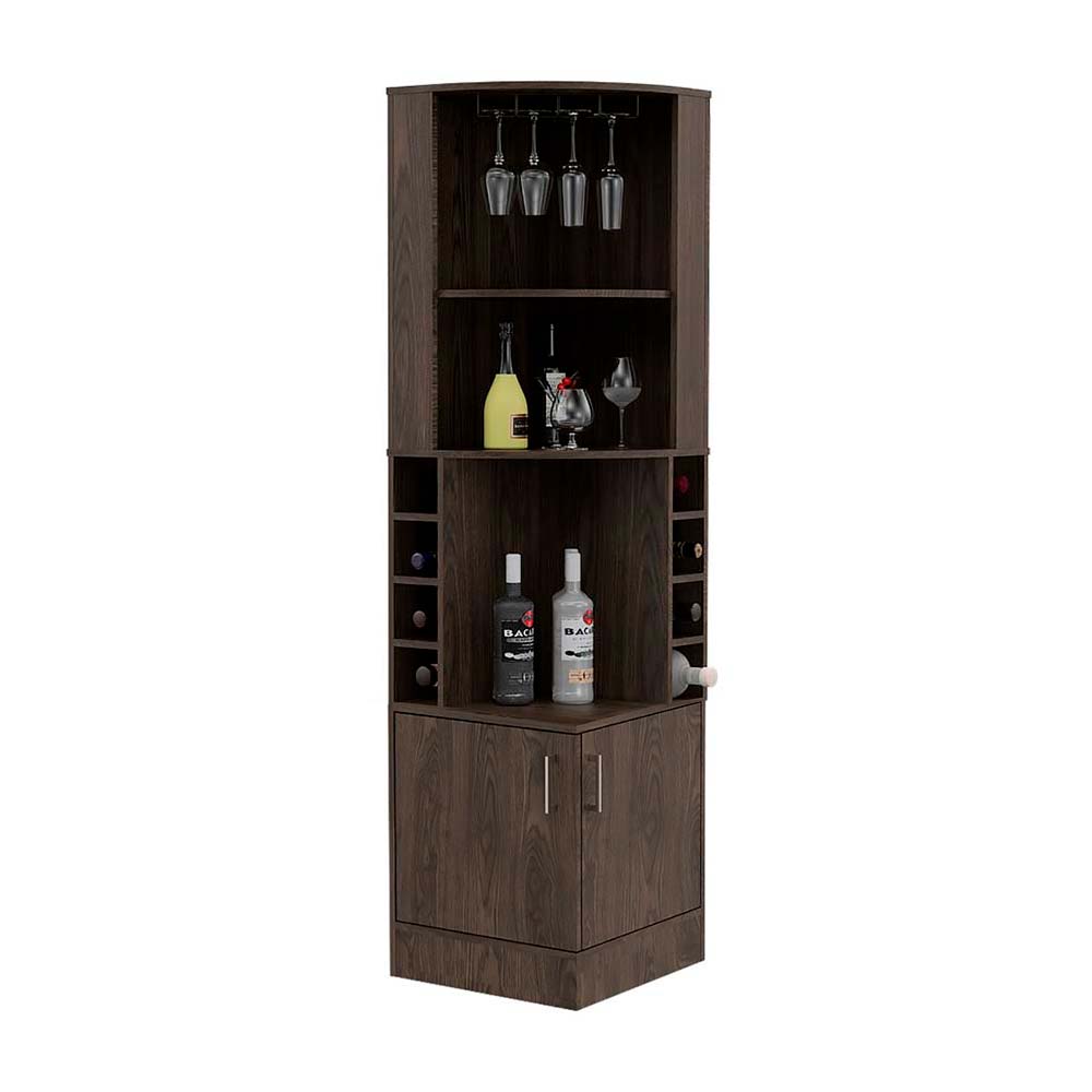 Bar Esquinero Melamina Tuhome Modelo Beijing Madera Kava Beijing/syrah