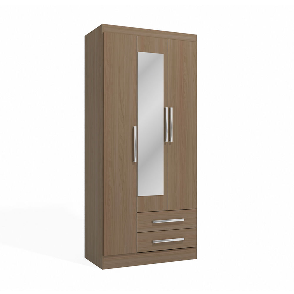 Ropero Capri Nature Orange 3 Puertas 2 Cajones con Espejo