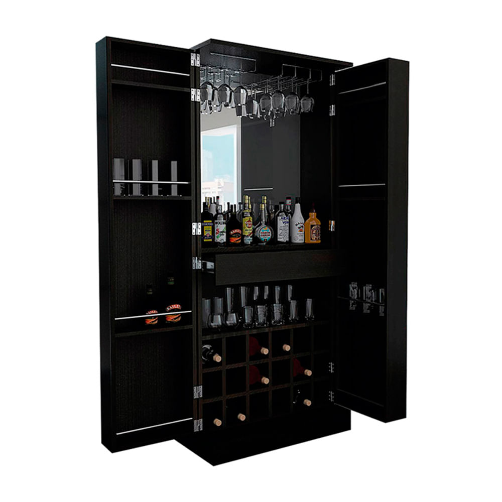 Bar Malbec Madera Melamina Tuhome Negro