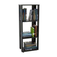 Librero de Melamina Tuhome Modelo Office Negro Amaderado