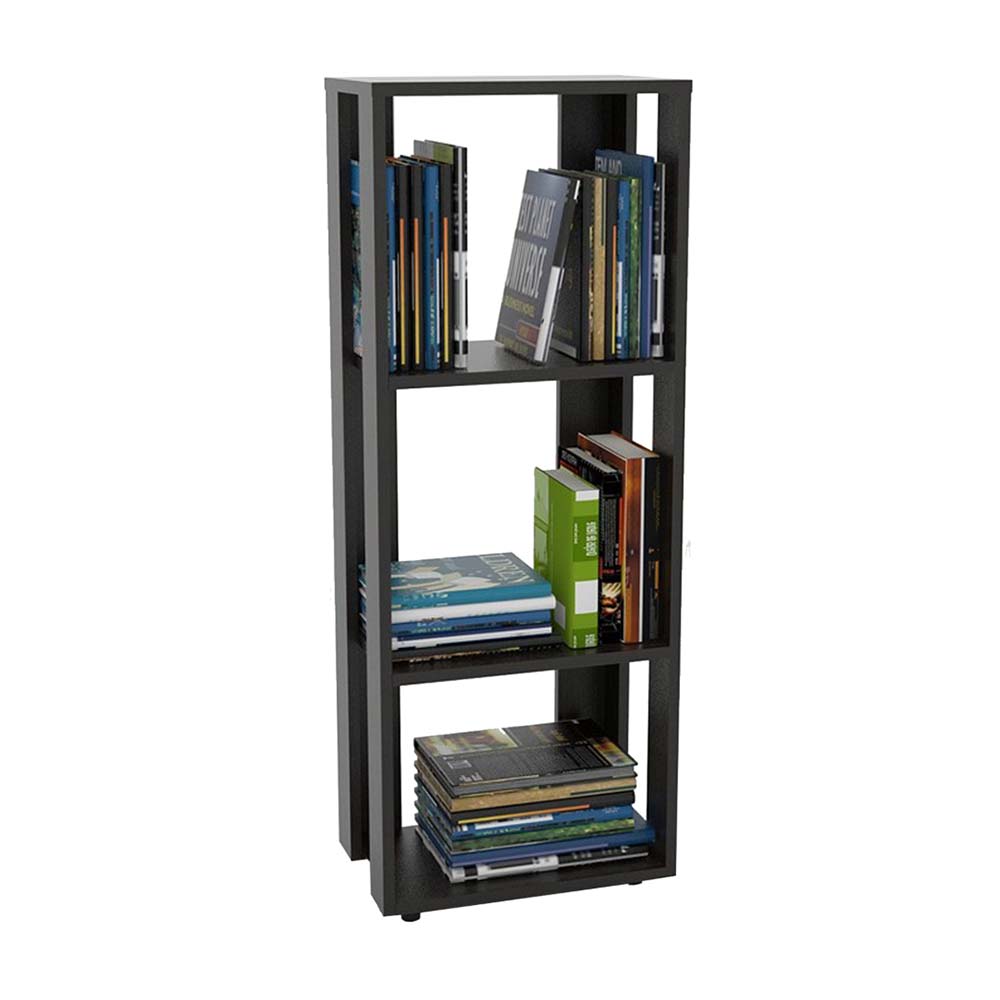 Librero de Melamina Tuhome Modelo Office Negro Amaderado