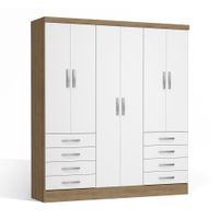 Ropero Ema 6 Puertas 8 Cajones MDP Maple/Blanco Kappesberg