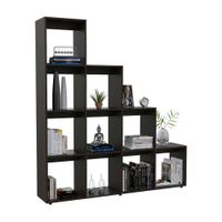 Biblioteca Melamina Beijing Tuhome Negro Amaderado