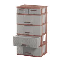Cómoda Organizadora Polinplast Comodina #5 Beige de Ratán Cerezo
