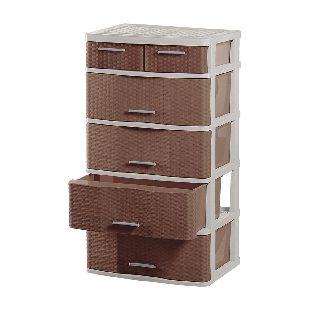 Cómoda Organizadora Polinplast Comodina #5 Beige Cerezo