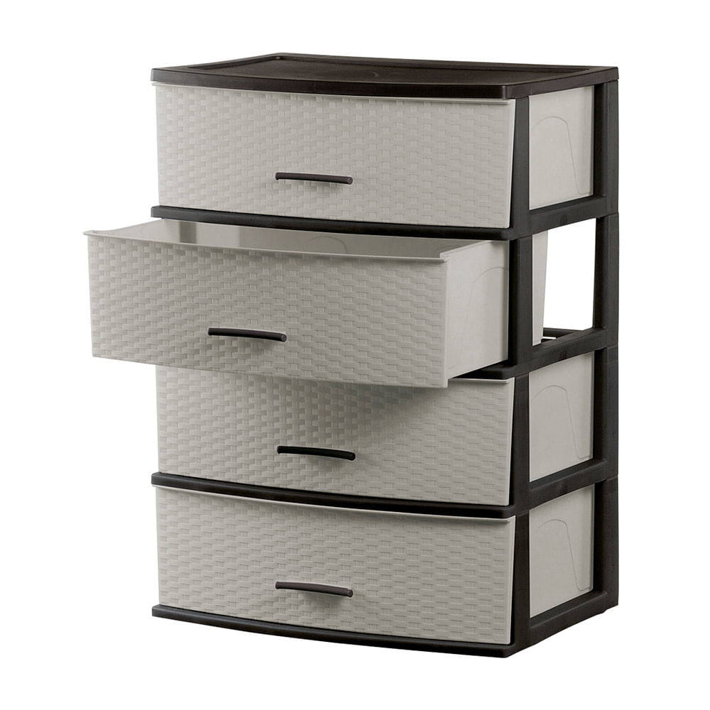 Cómoda Organizadora Happy #4 Marrón Beige Polinplast