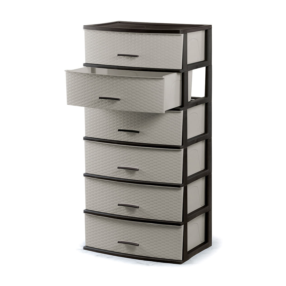 Cómoda Organizadora Happy #6 Polinplast Marrón Beige