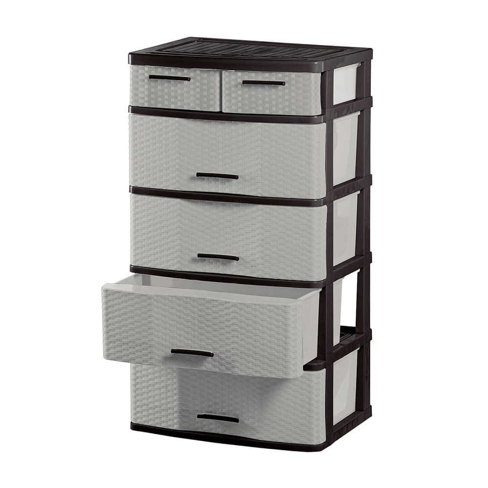 Cómoda Organizadora Polinplast Comodina #5 Marrón Beige de Polipropileno