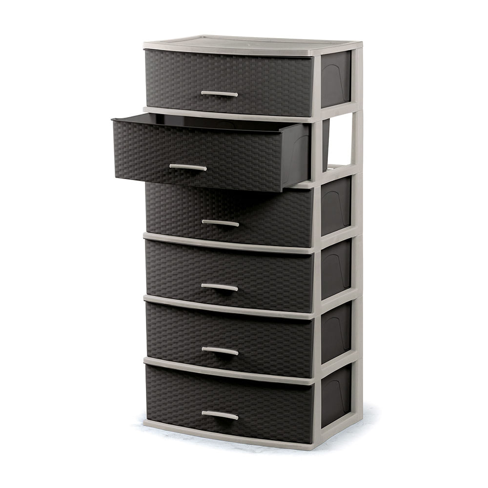 Cómoda Organizadora Polinplast Happy #6 Beige Marrón