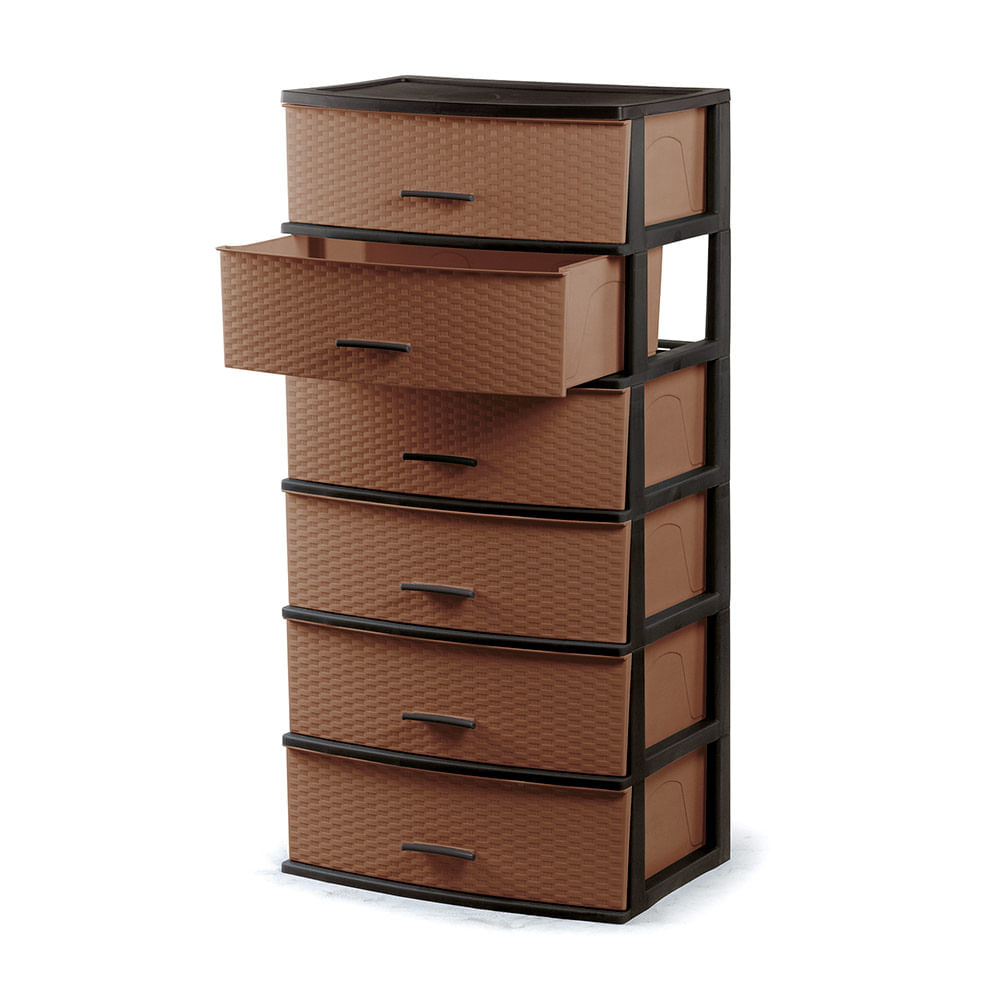 Cómoda Organizadora Happy #6 Marrón Cerezo Polinplast