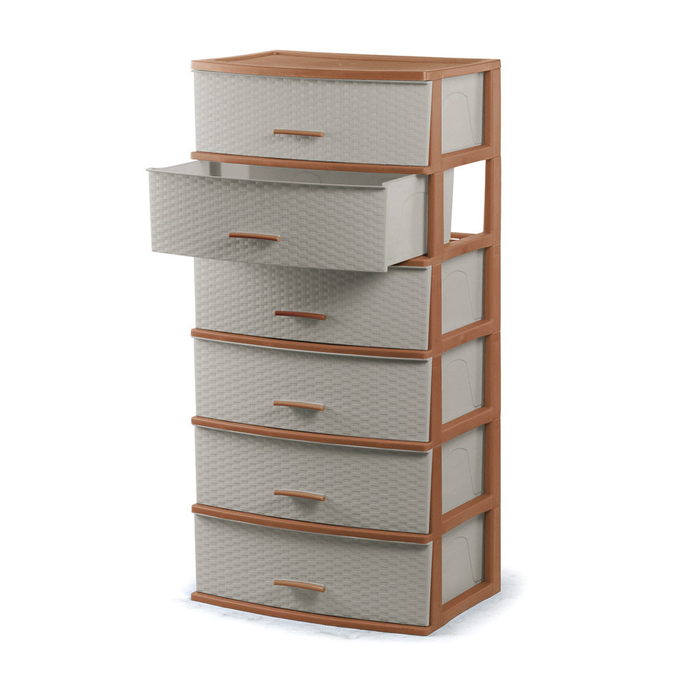 Cómoda Organizadora Happy #6 Cerezo Beige Polinplast