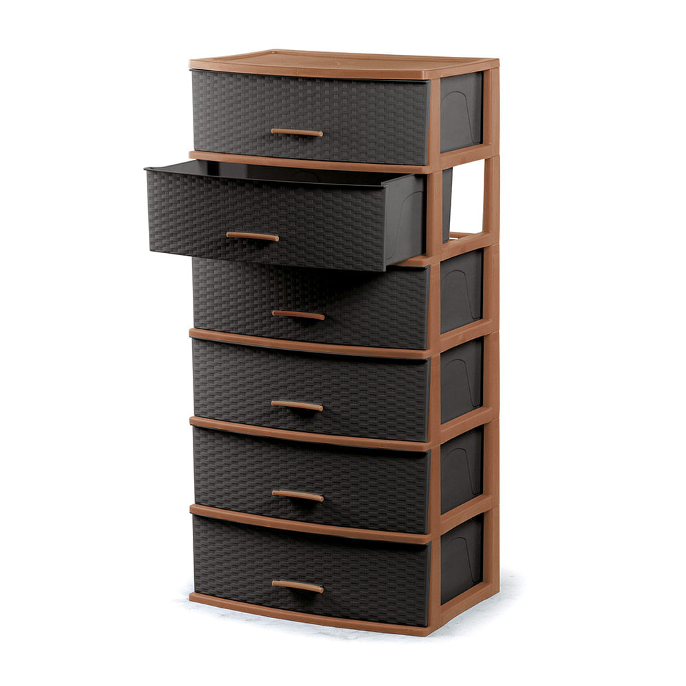 Cómoda Organizadora Happy #6 Polinplast Marrón de Polipropileno