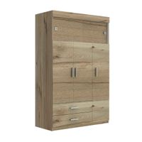 Ropero Manila Melamina Nature Tuhome de 5 Puertas y 2 Cajones