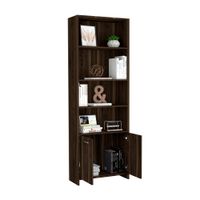 Biblioteca Melamina Habano 180cm Tuhome con Puertas