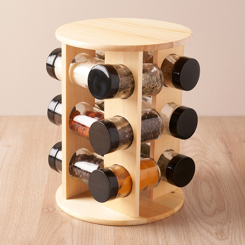Organizador de condimentos Madera 12 piezas Orange