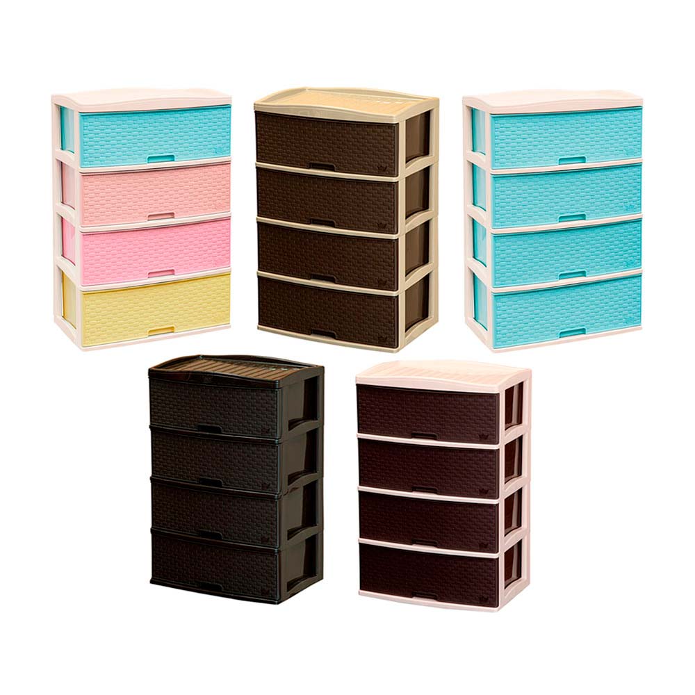 Cómoda Kusi Ratán 4 pisos Reyplast