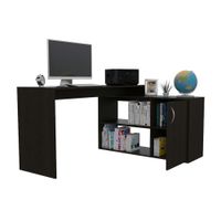 Escritorio Melamina Axis Tuhome Negro en L