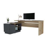 Escritorio Melamina Nature Tuhome Modelo Office 14 en L