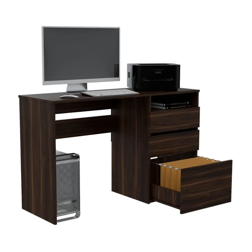 Escritorio de Melamina Tuhome Modelo Office 7 en Color Haban