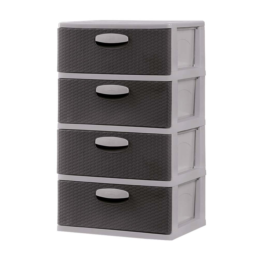 Cómoda Organizadora Polinplast Mimbre Ratán #4 Beige Marrón