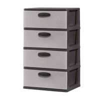 Cómoda Organizadora de Plástico Polinplast Modelo #4 Marrón Beige