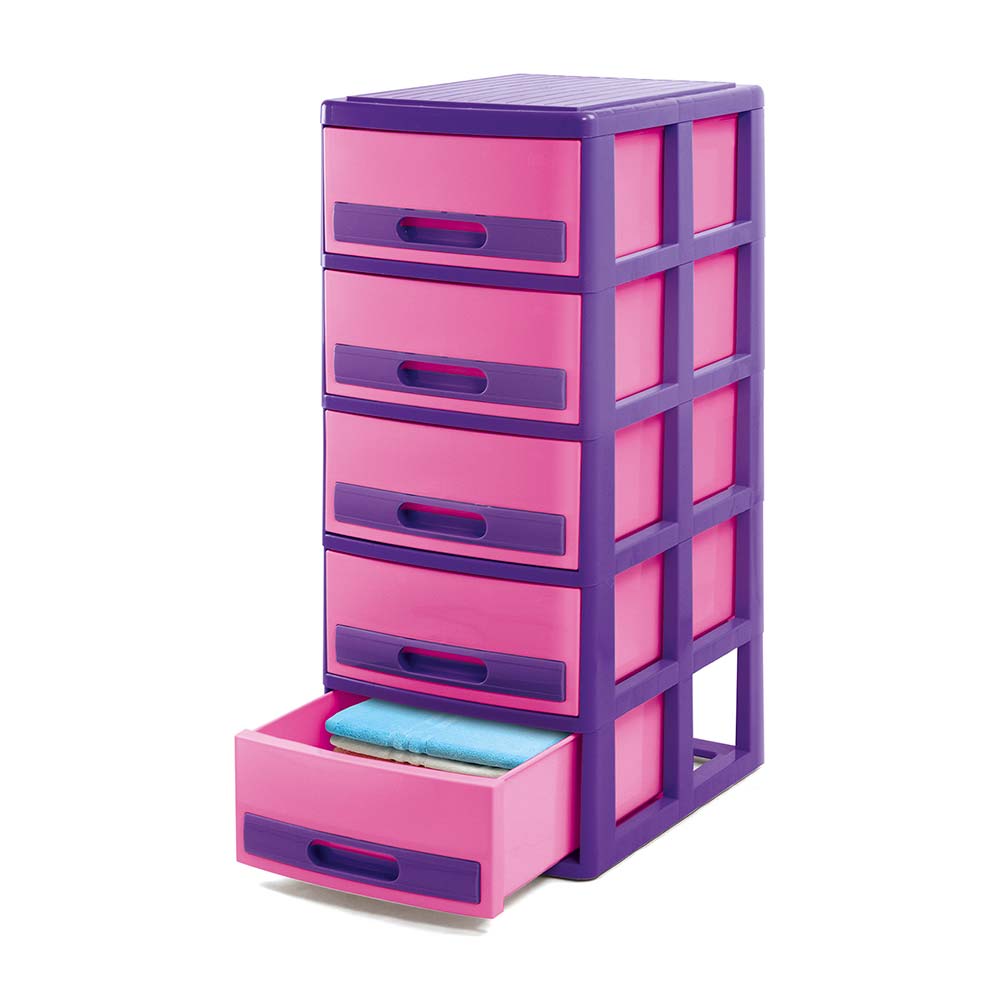 Cómoda Organizadora Polinplast Modelo #5 Rosado Morado