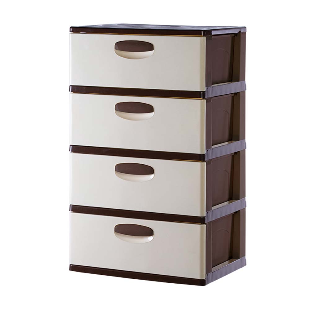 Cómoda Organizadora Plástica Polinplast Modelo #4 Crema Marrón