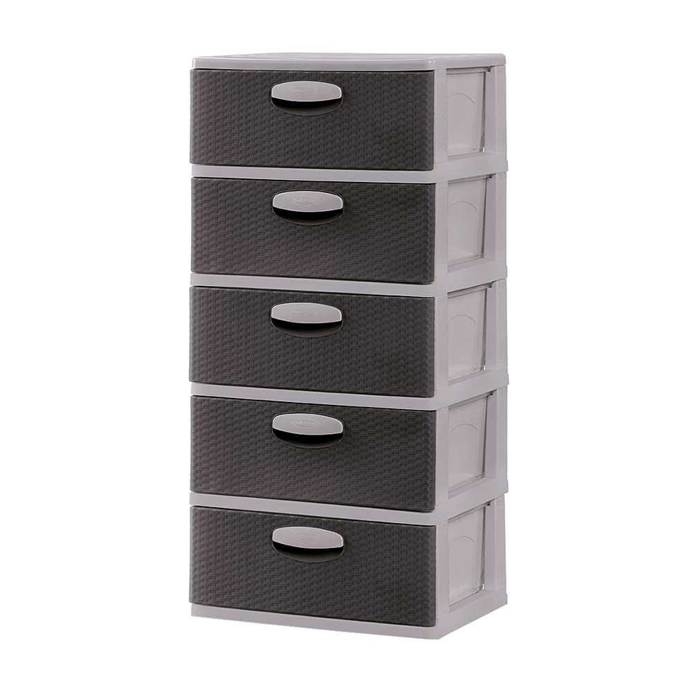 Cómoda Organizadora Polinplast Mimbre Ratán #5 Beige Marrón